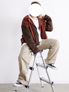 「YON（ヨン）のアイテム（ジャケット/アウター）」を使った、カリメロくんさん（メンズ・160cm）の秋コーディネート