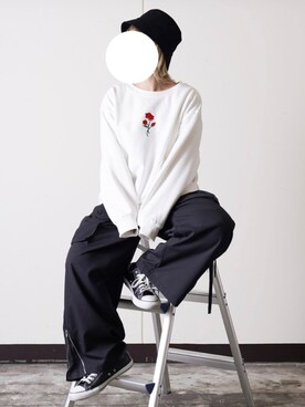 「COOOPER」｜「アイテム（スラックス）」を使った、カリメロくんさん（メンズ・160cm）の秋コーディネート