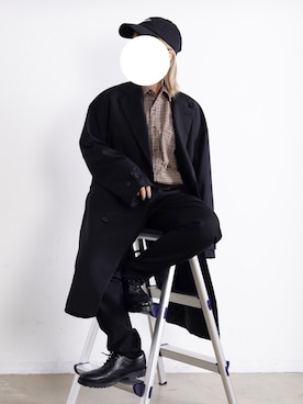 「adrer」｜「アイテム（チェスターコート）」を使った、カリメロくんさん（メンズ・160cm）の秋コーディネート