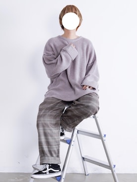 WEARISTA にっしー × INTER FACTORY オーバーサイズステッチニットを