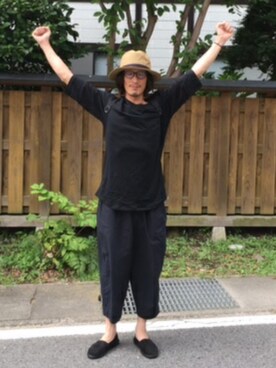 「CAMBIO（カンビオ）のアイテム（Tシャツ/カットソー）」を使った、だんちょーさん（メンズ・175cm）の秋コーディネート