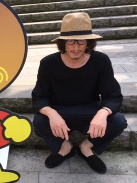 「CAMBIO（カンビオ）のアイテム（Tシャツ/カットソー）」を使った、だんちょーさん（メンズ・175cm）の春コーディネート