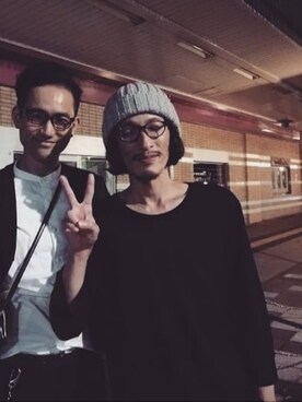 「CAMBIO（カンビオ）のアイテム（Tシャツ/カットソー）」を使った、だんちょーさん（メンズ・175cm）の春コーディネート