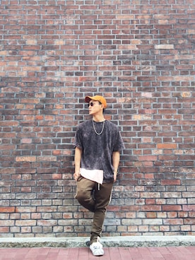 「OAK（オーク）のアイテム」を使った、たつおさん（メンズ・170cm）の夏コーディネート