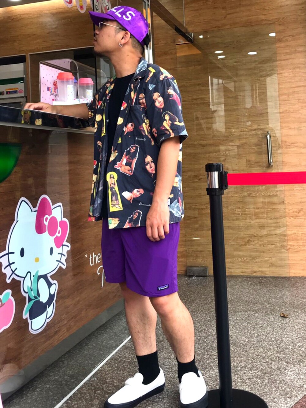 「HUMAN MADE、dominate、patagonia、VANS、Taiwan、Taichung、snap、ootd」｜「HUMAN MADEのアイテム（キャップ、パープル系）」を使った、yjsu🇹🇼さん（メンズ・169cm）の春コーディネートの1枚目の写真
