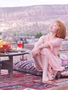 「travel」｜「アイテム（ワンピース）」を使った、傅姓先生さん（レディース・164cm）の秋コーディネート