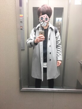 「RAGEBLUE（レイジブルー）の＜トレンドのロング丈＞ワッフルロングカットソー/733404（Tシャツ/カットソー）」を使った、しゅんさん（メンズ・170cm）の冬コーディネート