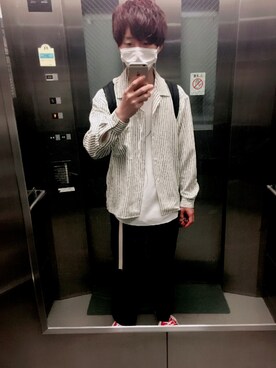 「アイテム（ピアス（片耳用）、ホワイト系）」を使った、しゅんさん（メンズ・170cm）の春コーディネート