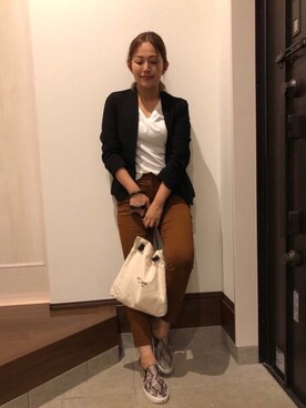 「テラコッタ」｜「アイテム（ノーカラージャケット）」を使った、ALLIY5Kidsさん（レディース・158cm）の夏コーディネート