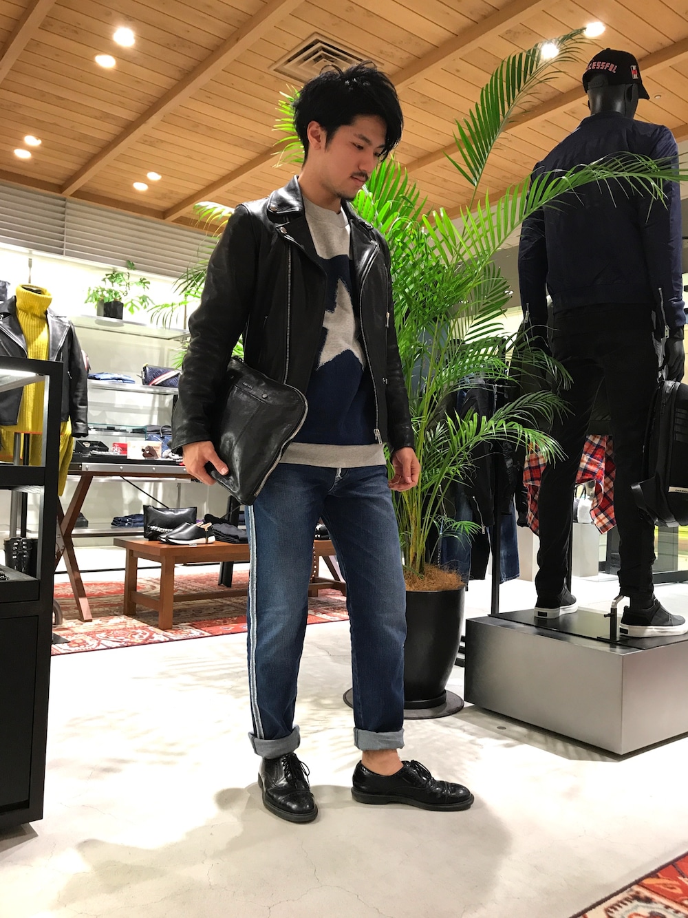 DIESEL 24年モデル 有名人着用モデル デニムシングルライダース DIESEL 24年モデル 有名人着用モデル デニムシングルライダース