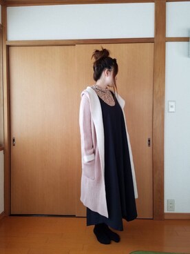 「小花柄」｜「アイテム（その他アウター）」を使った、sor*☺︎さん（レディース・153cm）の春コーディネート