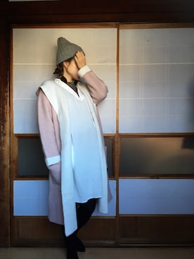 「小花柄」｜「アイテム（その他アウター）」を使った、sor*☺︎さん（レディース・153cm）の春コーディネート