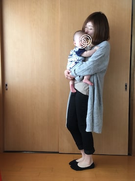 「しまむら（シマムラ）のアイテム（カーディガン/ボレロ、グレー系）」を使った、sor*☺︎さん（レディース）の春コーディネート