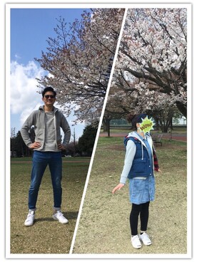 とむ。さん（レディース・159cm）の春コーディネート