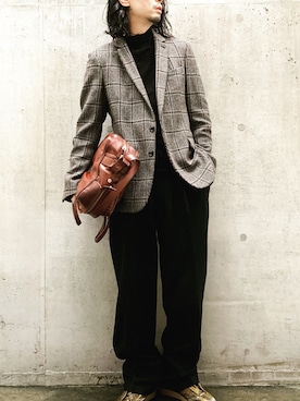 「DRIES VAN NOTEN（ドリスヴァンノッテン）のアイテム（テーラードジャケット）」を使った、Orange Itakura さん（メンズ・179cm）の冬コーディネート