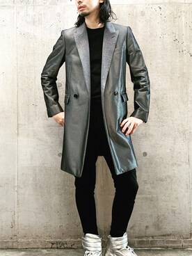 「JOHN LAWRENCE SULLIVAN（ジョンローレンスサリバン）のアイテム（ジャケット/アウター、シルバー系）」を使った、Orange Itakura さん（メンズ・179cm）の冬コーディネート