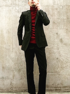 「JOHN LAWRENCE SULLIVAN（ジョンローレンスサリバン）のアイテム（フォーマルスーツ/小物）」を使った、Orange Itakura さん（メンズ・179cm）の冬コーディネート