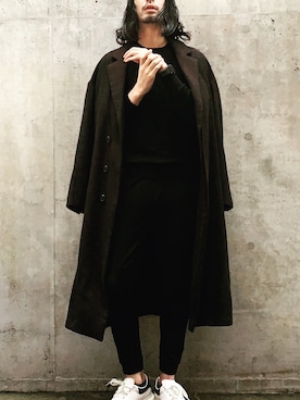 「ZARA（ザラ）のアイテム（ジャケット/アウター、ブラック系）」を使った、Orange Itakura さん（メンズ・179cm）の冬コーディネート