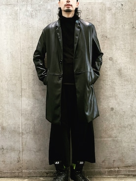 「ZARA（ザラ）のアイテム（ジャケット/アウター、ブラック系）」を使った、Orange Itakura さん（メンズ・179cm）の冬コーディネート