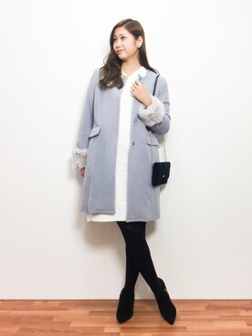「Denime（ドゥニーム）のアイテム（ワンピース/ドレス）」を使った、marinaさん（レディース・162cm）の冬コーディネート