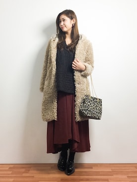 「MERLOT（メルロー）のアイテム（その他アウター）」を使った、marinaさん（レディース・162cm）の冬コーディネート
