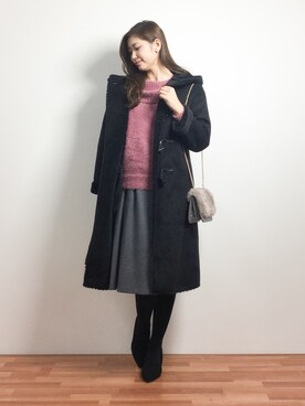 「A part by（アパートバイ）のアイテム（ムートンコート）」を使った、marinaさん（レディース・162cm）の冬コーディネート