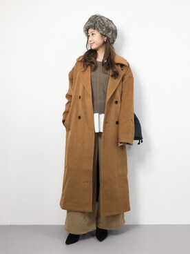 「unrelaxing（アンリラクシング）のアイテム（ジャケット/アウター）」を使った、marinaさん（レディース・162cm）の冬コーディネート