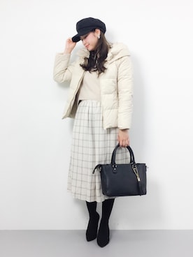 「STRAWBERRY-FIELDS（ストロベリーフィールズ）のアイテム（ジャケット/アウター）」を使った、marinaさん（レディース・162cm）の冬コーディネート