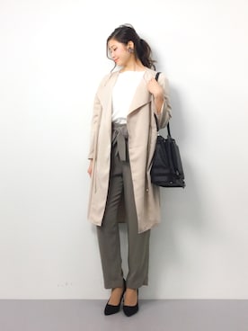 「SpRay（スプレイ）のアイテム（ノーカラージャケット）」を使った、marinaさん（レディース・162cm）の春コーディネート