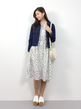 「EDWIN（エドウィン）のアイテム（ジャケット/アウター）」を使った、marinaさん（レディース・162cm）の春コーディネート