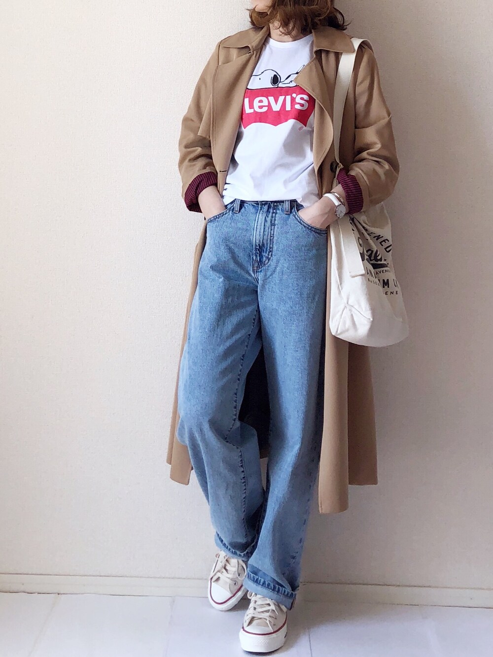 まるちわさんの「ビッグバギージーンズ インディゴブルー REAL WORLD/11.25oz（Levi's）」を使ったコーディネート