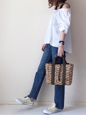 「RubinRosa（ルビンローザ）のアイテム」を使った、まるちわさん（レディース・160cm）の春コーディネート