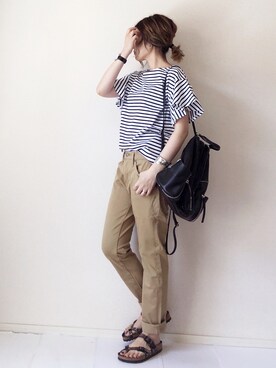 「ボーター」｜「アイテム（アクセサリー）」を使った、まるちわさん（レディース・160cm）の夏コーディネート