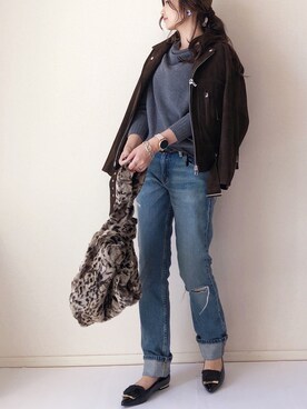 「GOLDY（ゴールディ）のアイテム（リング）」を使った、まるちわさん（レディース・160cm）の秋コーディネート