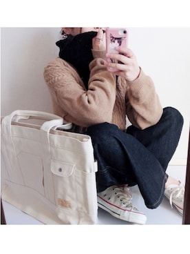 「PALM STROKE（パームストローク）のアイテム」を使った、まるちわさん（レディース・160cm）の秋コーディネート