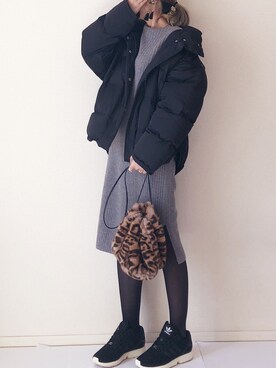 「qualite（カリテ）のアイテム（ワンピース）」を使った、まるちわさん（レディース・160cm）の冬コーディネート