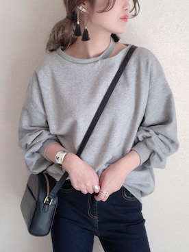 「FOSSIL（フォッシル）のCHELSEA　CROSSBODY　ZB7633(3)（ショルダーバッグ）」を使った、まるちわさん（レディース・160cm）の春コーディネート