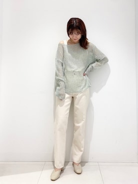 「URBAN RESEARCH DOORS（アーバンリサーチドアーズ）のハイライズデニムパンツ（デニムパンツ）」を使った、yamakanaさん（レディース・164cm）の春コーディネート