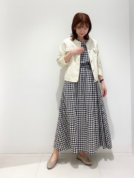 「URBAN RESEARCH Sonny Label（アーバンリサーチサニーレーベル）のアイテム（ノーカラージャケット）」を使った、yamakanaさん（レディース・164cm）の春コーディネート