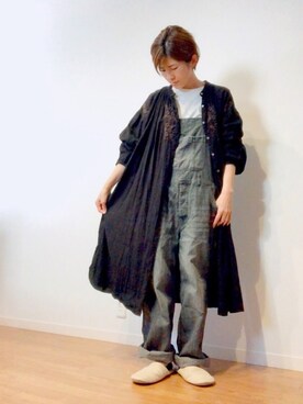 「おうちスタイル」｜「アイテム（オールインワン・サロペット）」を使った、syk1302さん（レディース・160cm）の春コーディネート