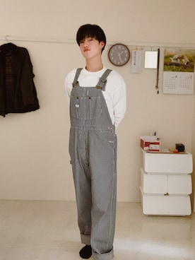 「アイテム（サロペット/オーバーオール）」を使った、水晶さん（メンズ・180cm・20代）の春コーディネート