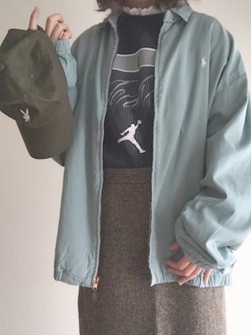 「PLAYBOY（プレイボーイ）のアイテム（キャップ）」を使った、かんさん（レディース・152cm）の冬コーディネート