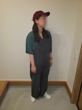「ZARA（ザラ）のアイテム（サロペット/オーバーオール）」を使った、maru*さん（レディース・155cm）の夏コーディネート