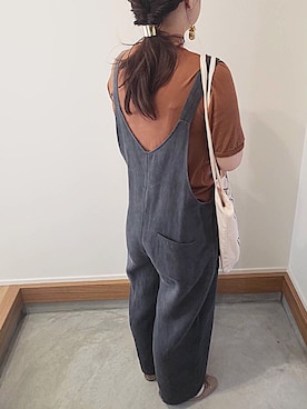 「ZARA（ザラ）のアイテム（サロペット/オーバーオール）」を使った、maru*さん（レディース・155cm）の秋コーディネート