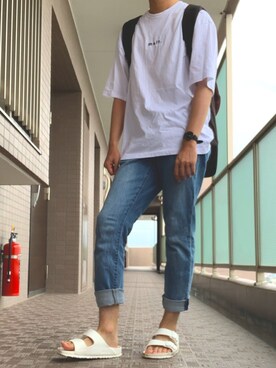 「zozoデニム」｜「アイテム（トップス）」を使った、おまつさん（メンズ・173cm）の夏コーディネート