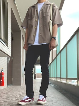 「CONVERSE（コンバース）のアイテム（バッグ）」を使った、おまつさん（メンズ・173cm）の夏コーディネート