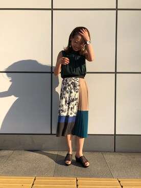 UNITED TOKYO ユナイテッドトーキョー ブロックプリーツスカート