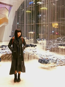 「ZARA（ザラ）のアイテム（ジャケット/アウター、ブラック系）」を使った、Alysonさん（レディース・168cm）の春コーディネート