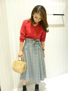 「OFUON le MK（オフオンルエムケー）のアイテム」を使った、Yamaさん（レディース・159cm）の秋コーディネート