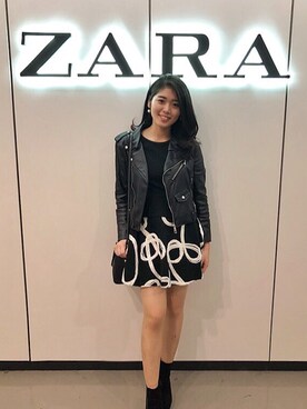 「COACH」｜「アイテム（ライダースジャケット）」を使った、xitigoさん（レディース・155cm）の秋コーディネート
